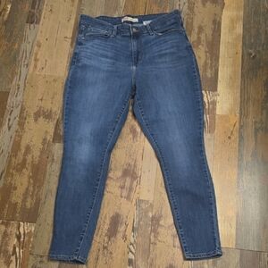 Levi's Signature High Rise Skinny Denim Blue Jeans Womens Size‎ 14S 26 Inseam